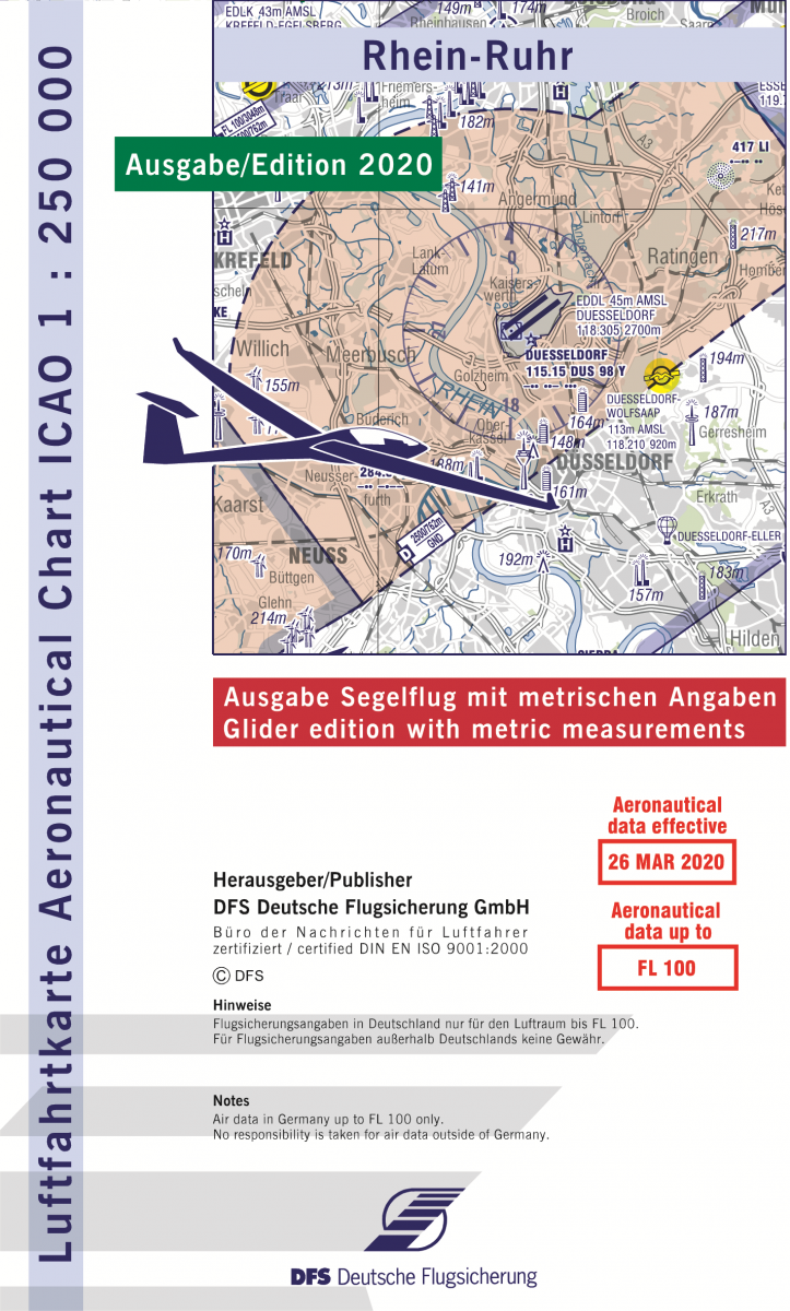 Icao Karte Blatt Rhein Ruhr Ausgabe Segelflug