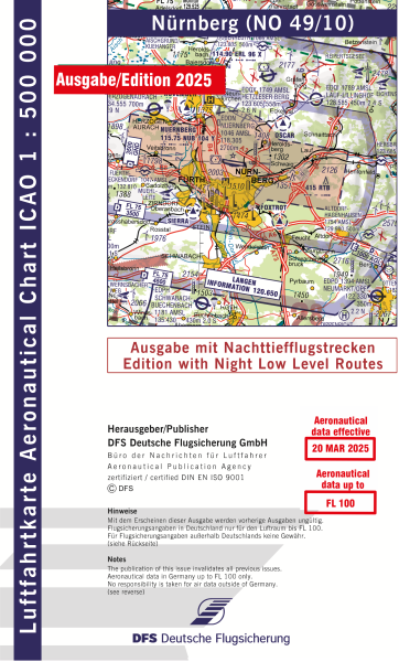 ICAO-Karte, Blatt Nürnberg (Ausgabe 2025), Nachttiefflugstrecken