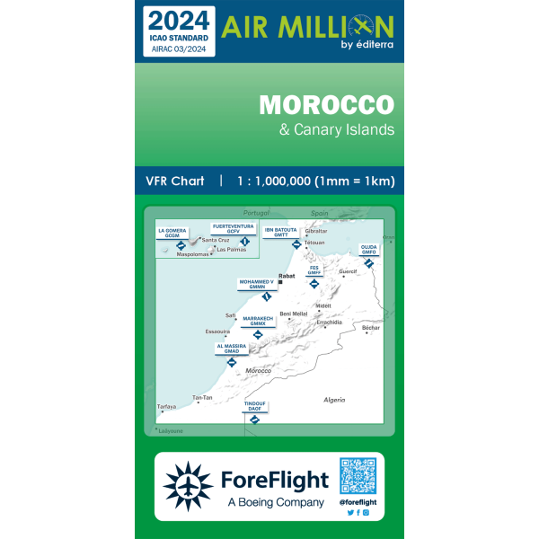 AIR MILLION: VFR-Zoom-Karte Morocco & Canary Islands-(2024)