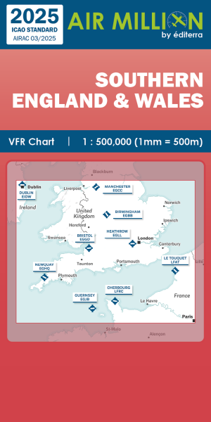 AIR MILLION: VFR-Zoom-Karte Southern England & Wales 1:500.000 (Edition 2025)-Vorbestellung