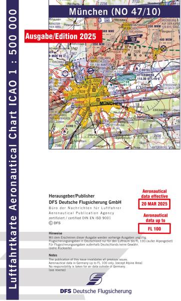 ICAO-Karte, Blatt München (Ausgabe 2025), Motorflug 