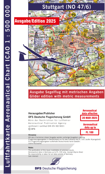 ICAO-Karte, Blatt Stuttgart (Ausgabe 2025), Segelflug