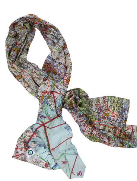 Scarf with print of the ICAO chart