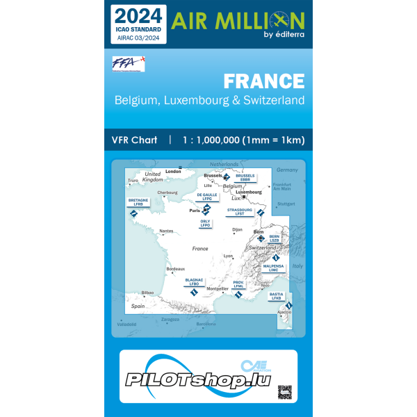 AIR MILLION: VFR-Chart France 1:1.000.000 (edition 2043)- preorder