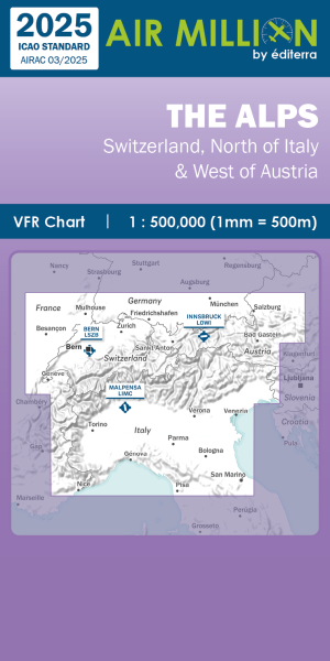 AIR MILLION: VFR-Zoom-Karte The Alps 1:500.000 (Edition 2025)-Vorbestellung