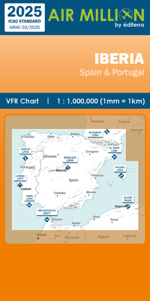 AIR MILLION: VFR-Karte Iberia 1:1.000.000 (Edition 2025)-Vorbestellung