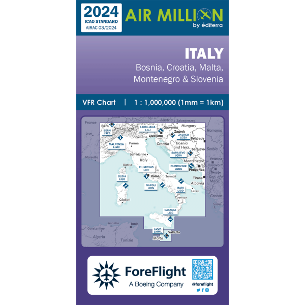 AIR MILLION: VFR-Karte Italy 1:1.000.000 (Edition 2024)