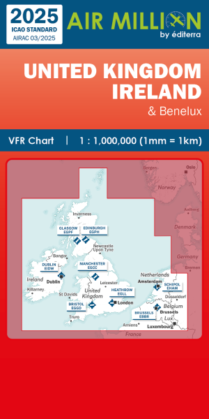 AIR MILLION: VFR-Karte United Kingdom / Ireland 1:1.000.000 (Edition 2025)-Vorbestellung