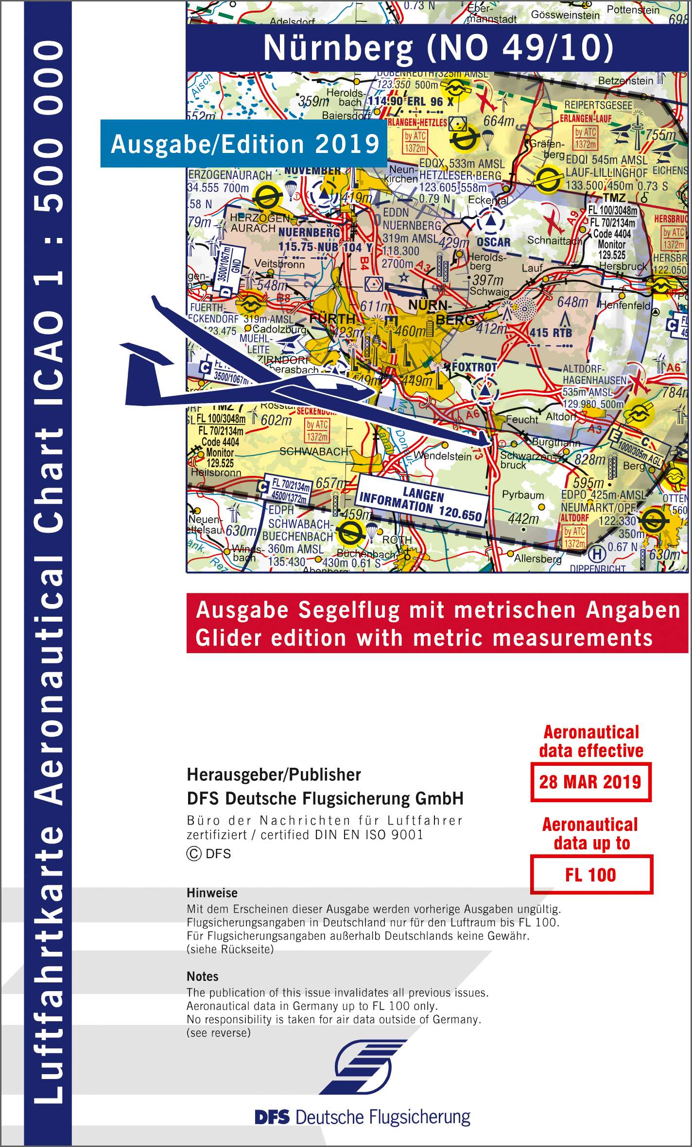 ICAO-Karte, Blatt Rhein-Ruhr (Ausgabe 2020), Segelflug 1:250.000