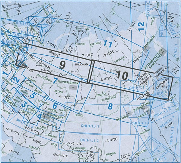 IFR route chart Eurasia - Upper / Lower airspace - EA(H/L) 9/10