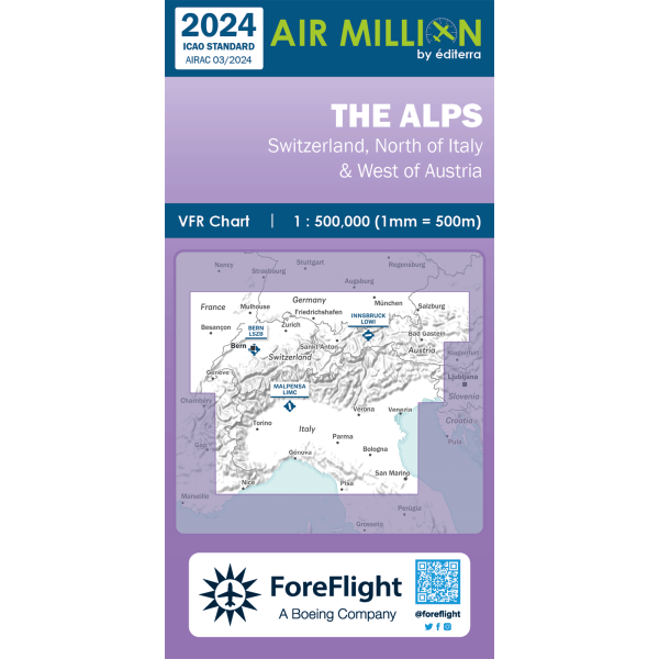 AIR MILLION: VFR-Zoom-Chart The Alps 1:500.000 (edition 2024)- proorder