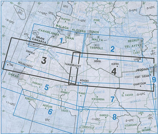 A(H/L) 3/4 - IFR-Streckenkarte Africa - Oberer/Unterer Luftraum