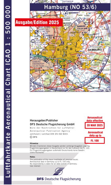 ICAO-Karte, Blatt Hamburg (Ausgabe 2025), Motorflug