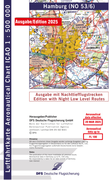 ICAO-Karte, Blatt Hamburg (Ausgabe 2025), Nachttiefflugstrecken