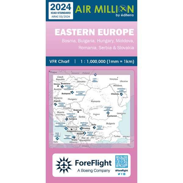 AIR MILLION: VFR-Chart Eastern Europe 1:1.000.000 (edition 2024) - Preorder