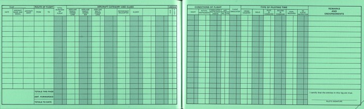 jeppesen professional pilot logbook pages